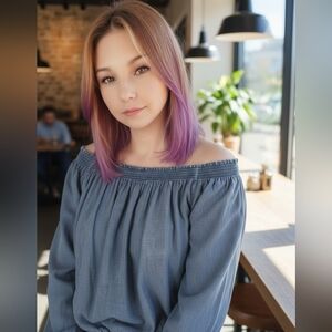 Blanco By Nature Chic Grey Womens Blouse-NWOT